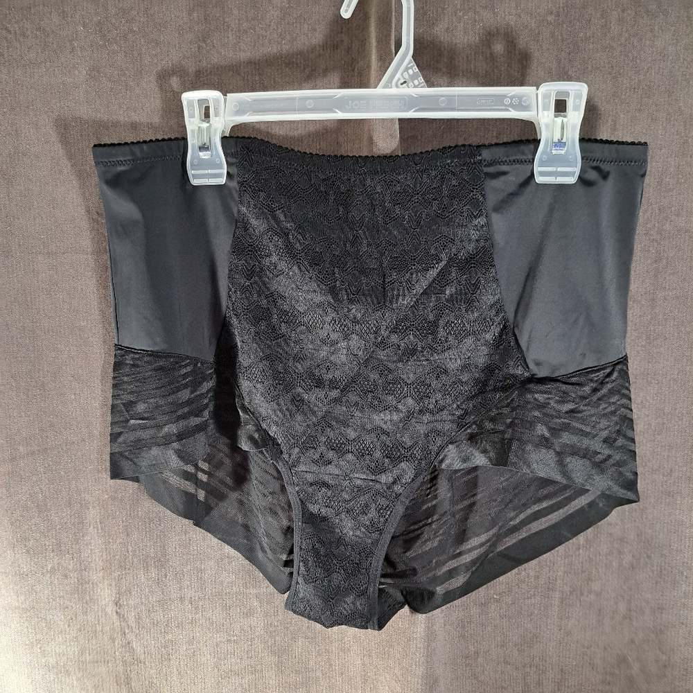 Unknown Brand Black Satiny Lace Stretch Panties NWOT 3XL Polyamide/Elatane